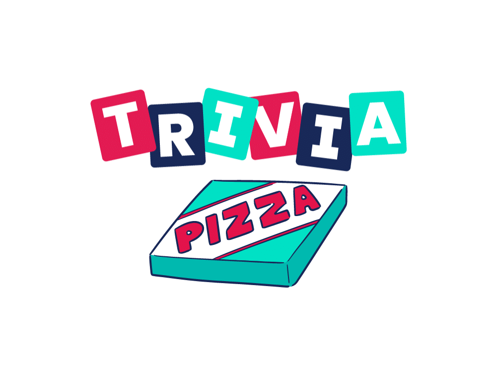 Pizza Party Trivia. JAM's Trivia logo with a pizza box